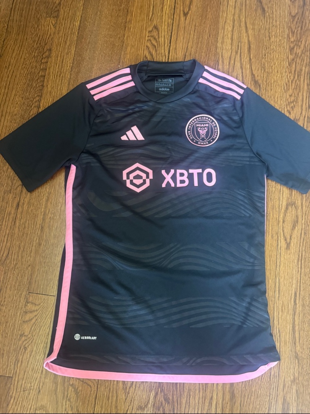 adidas Kids Inter Miami Black with Pink Logo Training Top